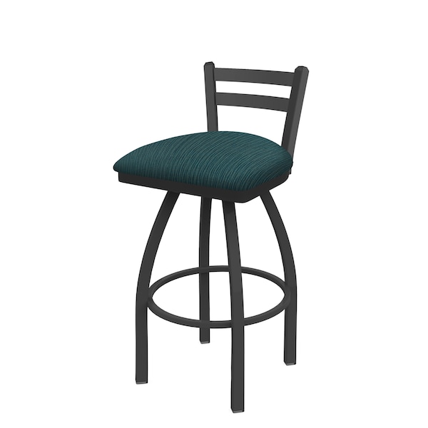 25" Low Back Swivel Counter Stool, Pewter Finish, Graph Tidal Seat